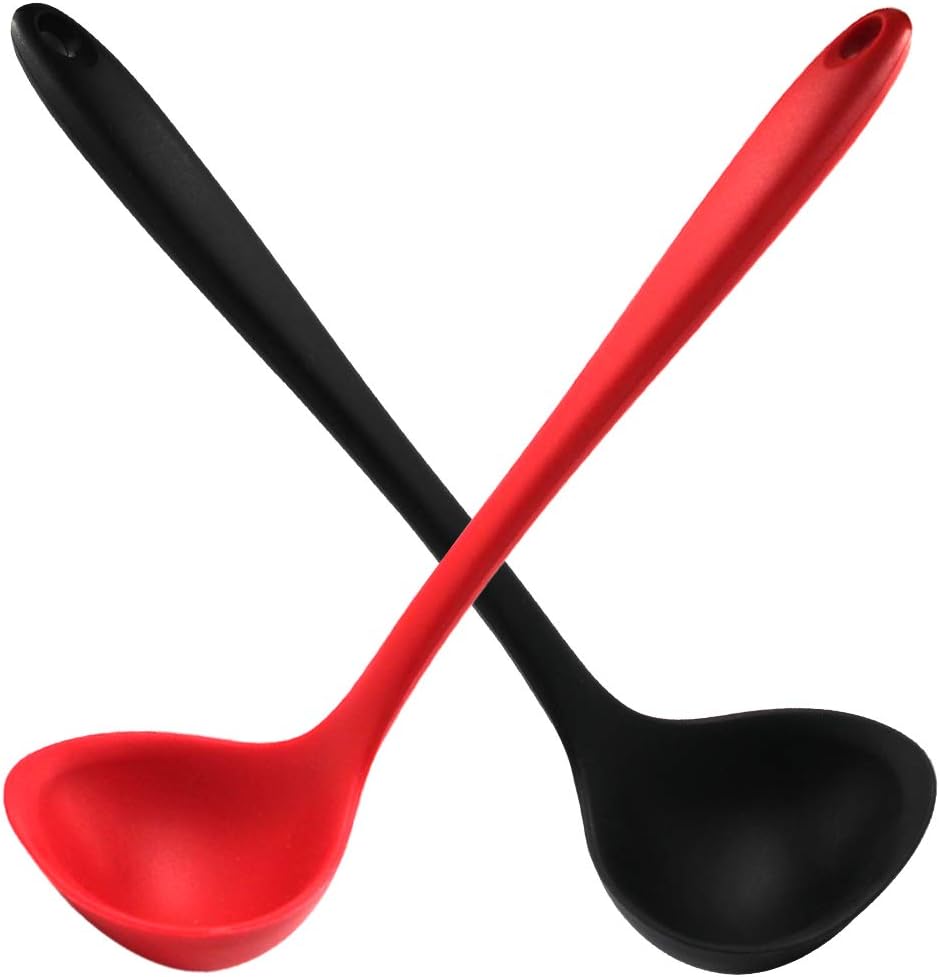 Home Cooking Meals - Silicone Ladles Soup Spoons Nonstick Heat