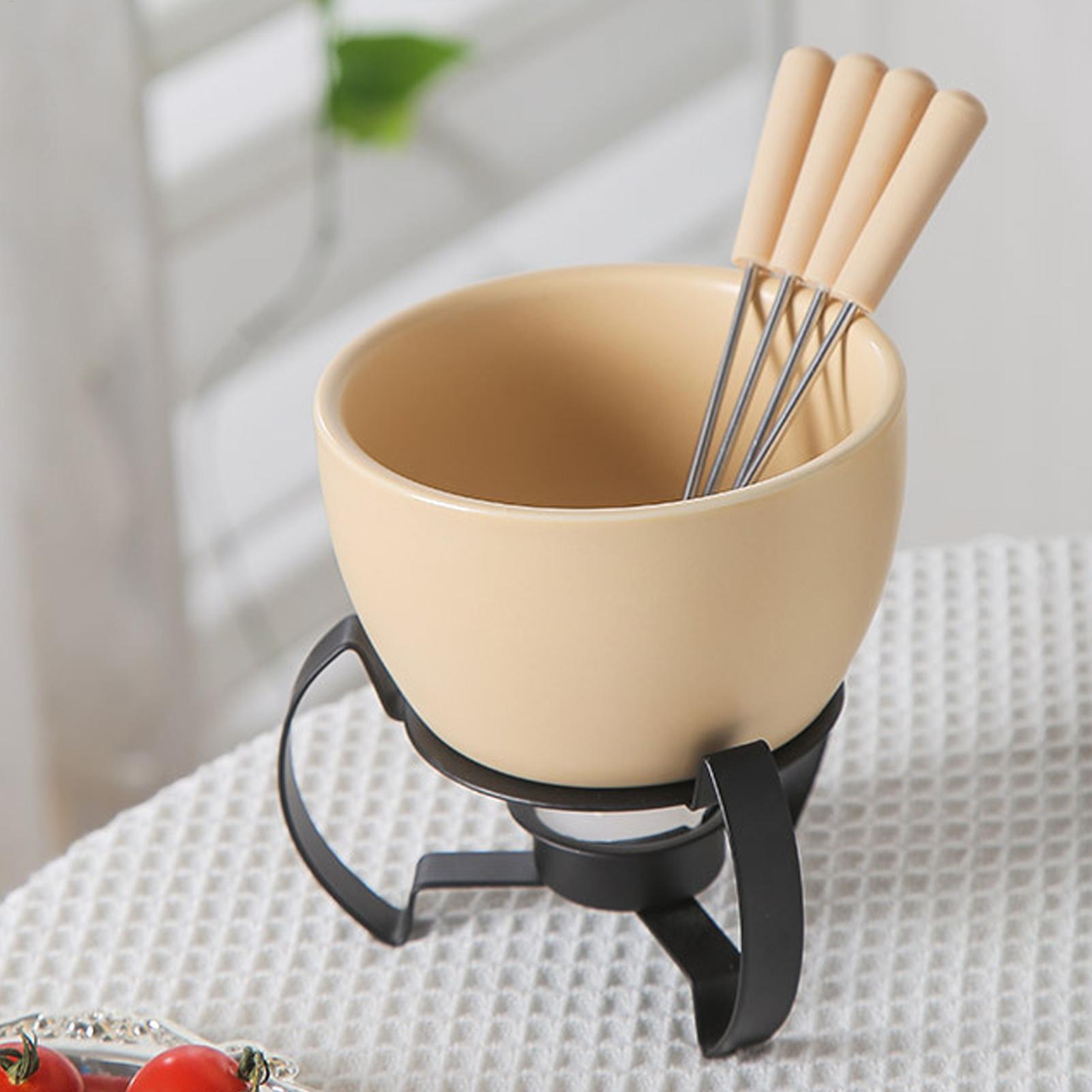 Fondue Pot Ceramic - 450ml Mini Ceramic Fondue Mug Set