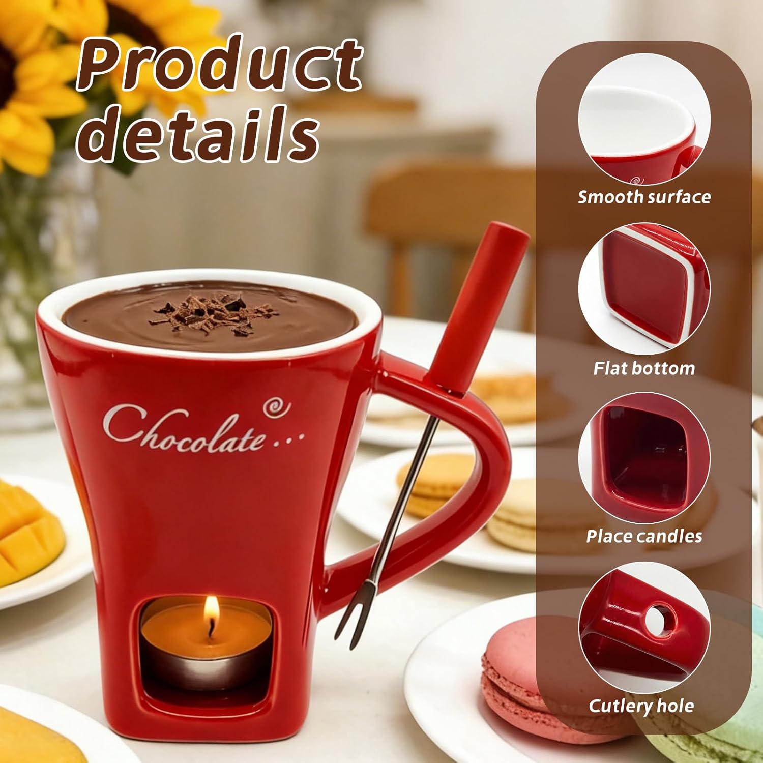Ceramic Chocolate Melting Fond - Fondue Pot Ceramic 评论和价格