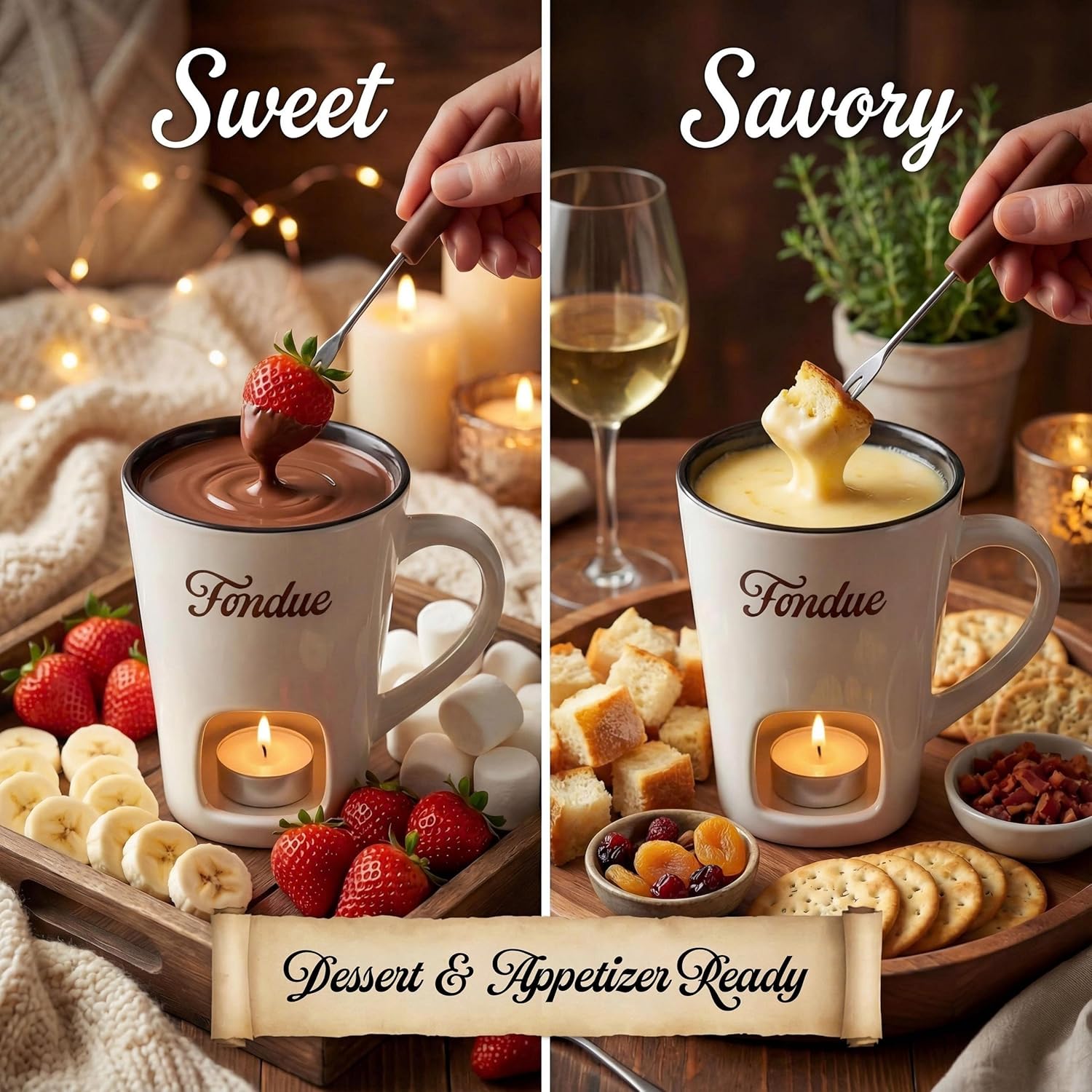 Sweet Ceramic Fondue Cup with  - Fondue Pot Ceramic 评论和价格