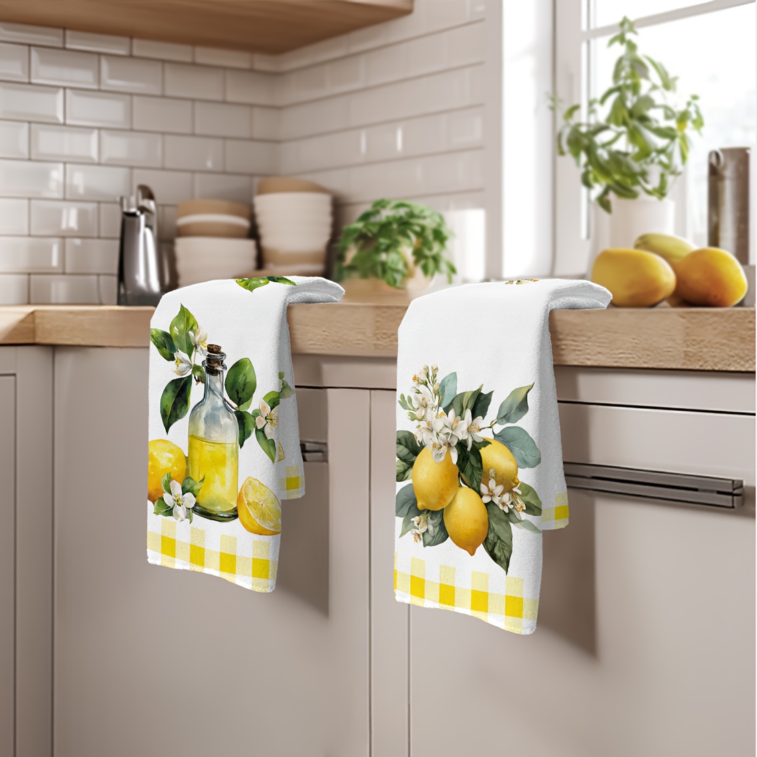 2Pcs, Lemon Floral Pattern Kit - Home Cooking Is The Best 评论和价格