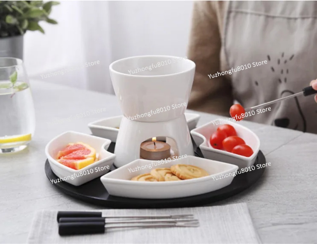 White Glazed Ceramic Chocolate - Fondue Pot Ceramic 评论和价格