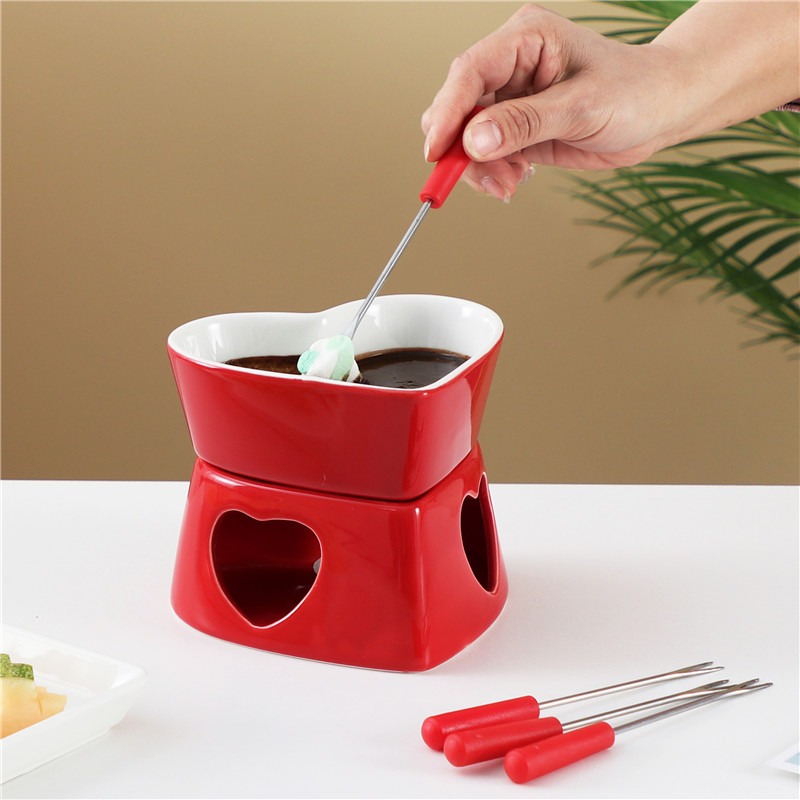 320ml Ceramic Heart-Shaped Fon - Fondue Pot Ceramic 评论和价格