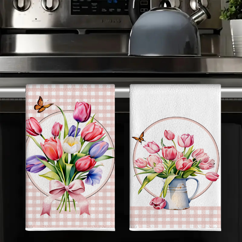 2Pcs, Pink Checkered Tulip Kit - Home Cooking Is The Best 评论和价格