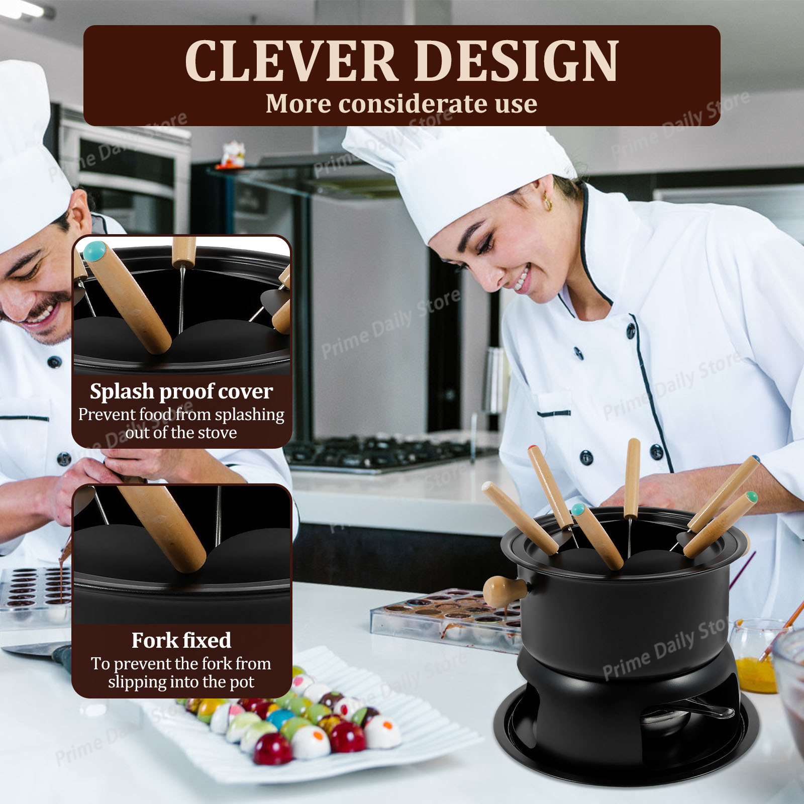Ceramic Chocolate Fondue Pot w - Fondue Pot Ceramic 评论和价格