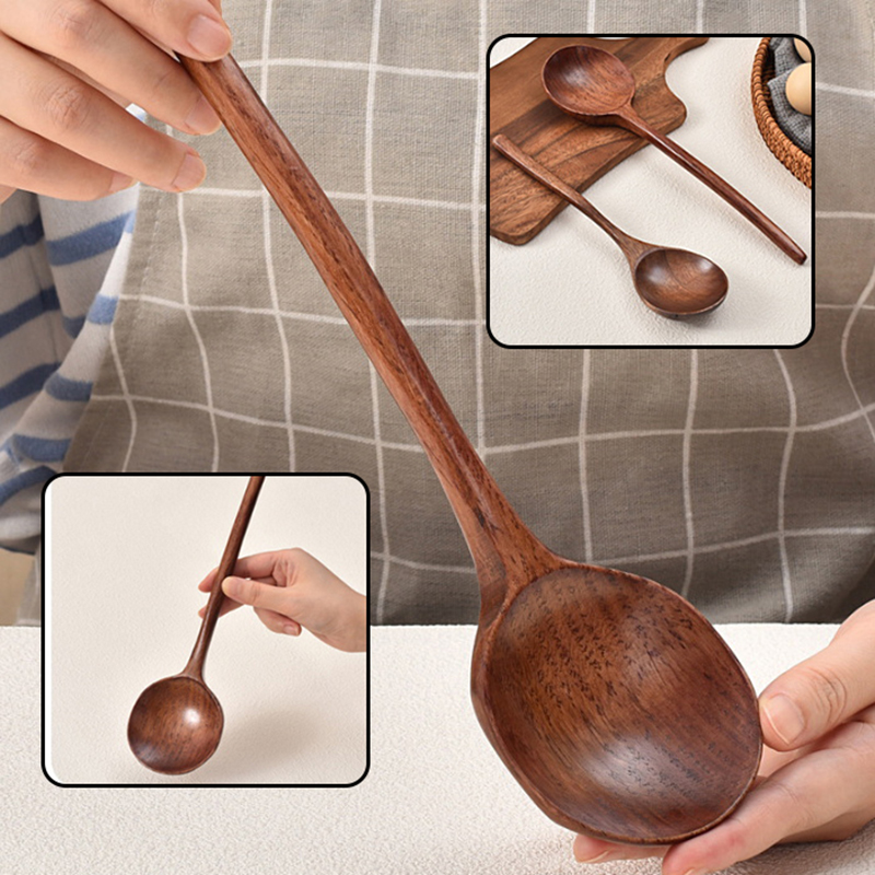 Long Handle Ramen Wooden Spoon - Home Cooking Meals 评论和价格