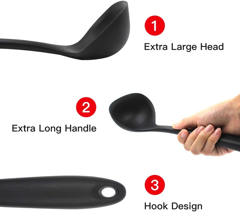 Silicone Ladles Soup Spoons No - Home Cooking Meals 评论和价格