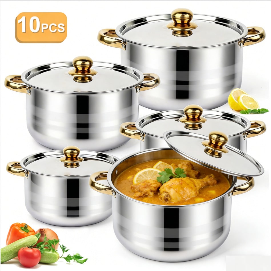 Stainless Steel Pot Set Modern - Home Cooking Restaurant 评论和价格