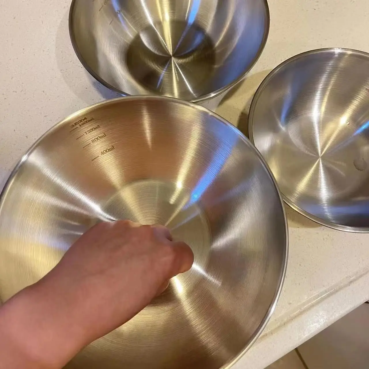 1-3 Stainless Steel Bowl Set w - Home Cooking Food 评论和价格