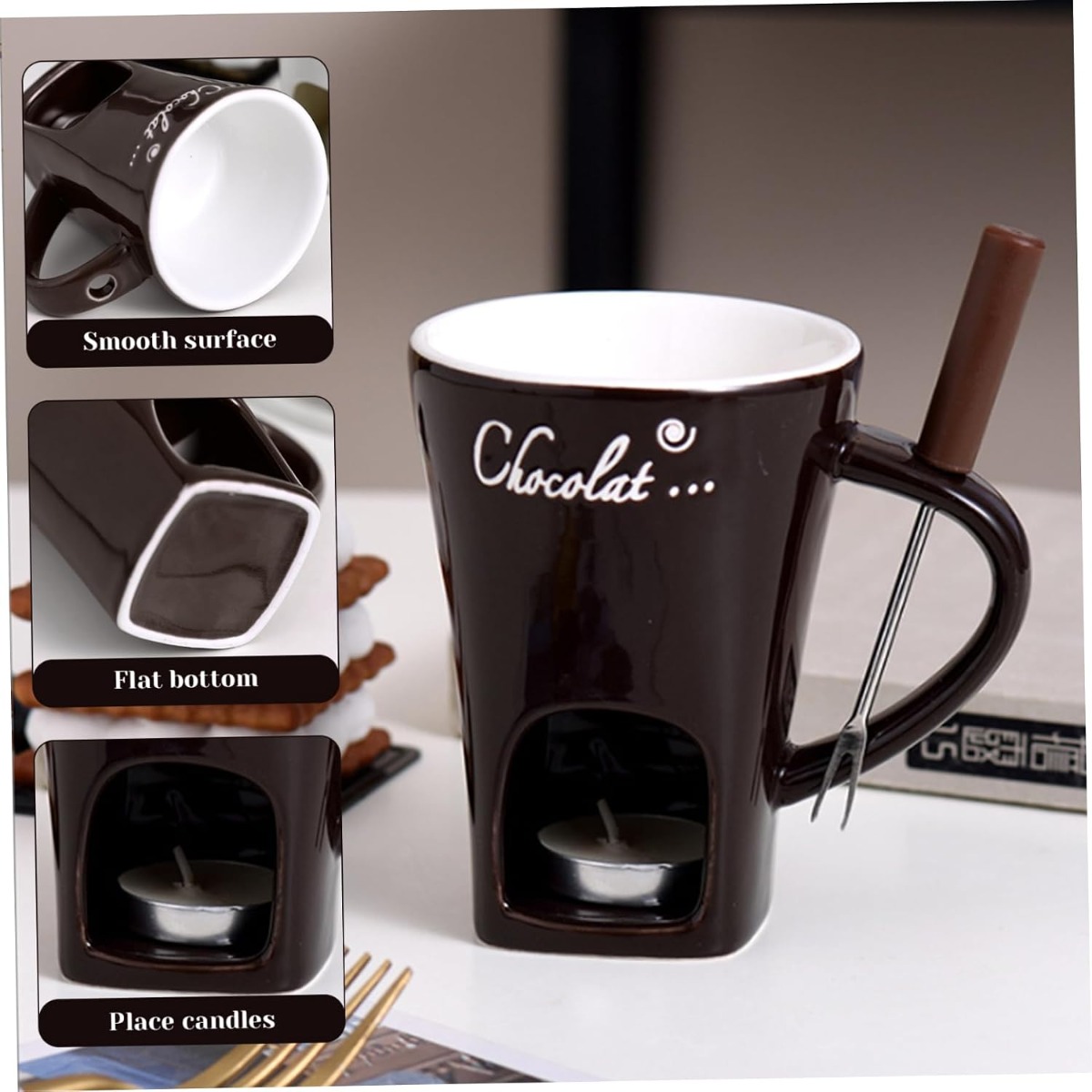 Ceramic Multifunction Chocolat - Fondue Pot Ceramic 评论和价格