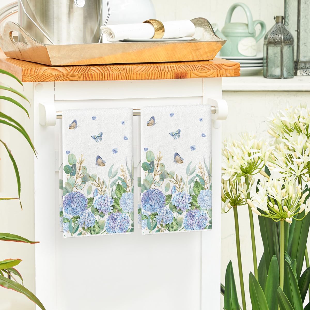 2Pcs, Butterfly Hydrangea Kitc - Home Cooking Is The Best 评论和价格