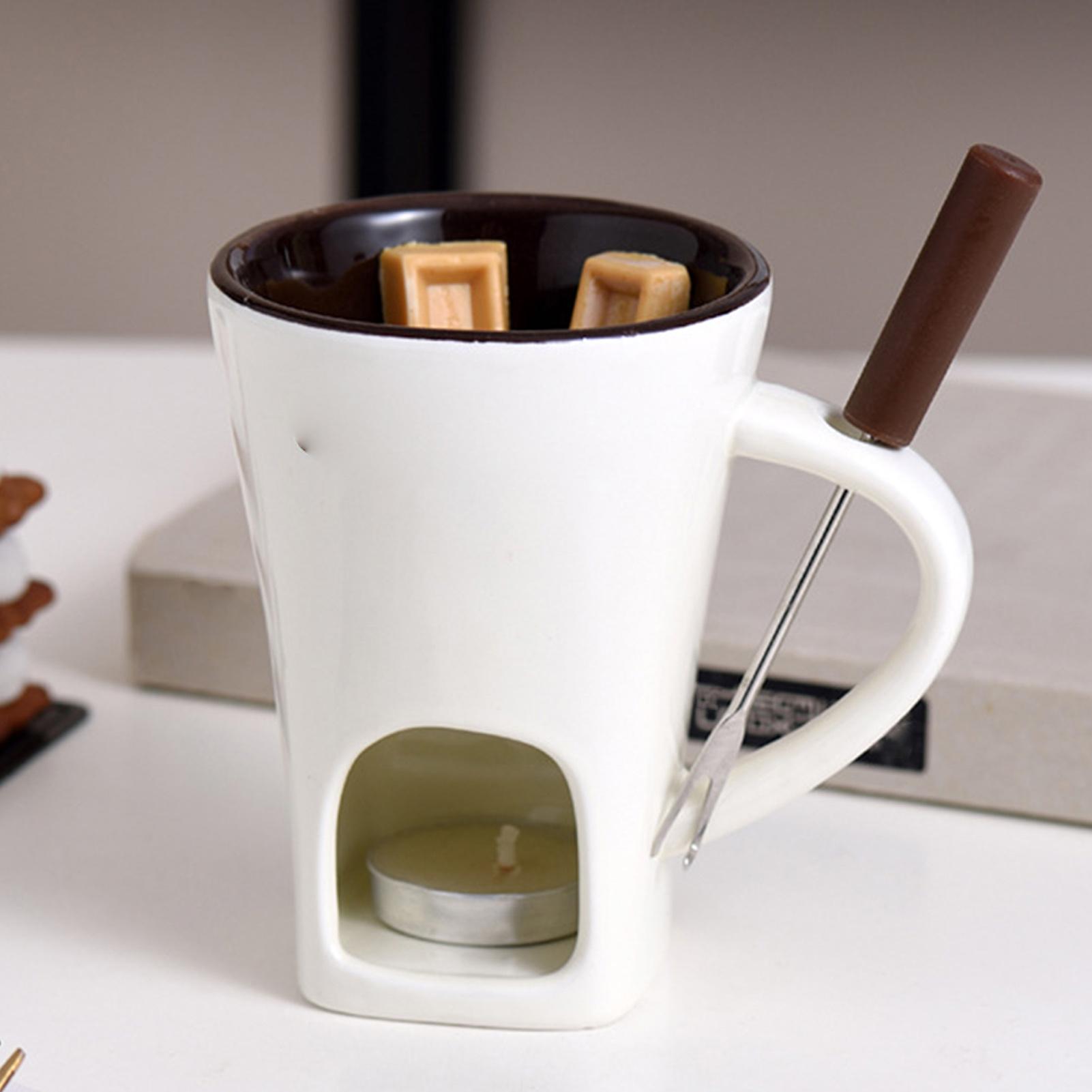 Mini Chocolate Fondue Mug Set  - Fondue Pot Ceramic 评论和价格