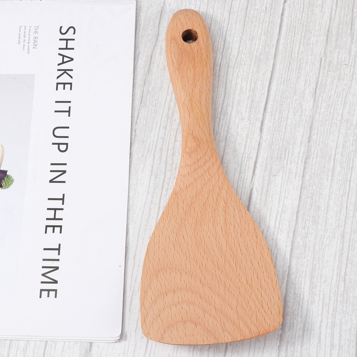 1pc Wooden Rice Shovel Natural - Home Cooking Restaurant 评论和价格