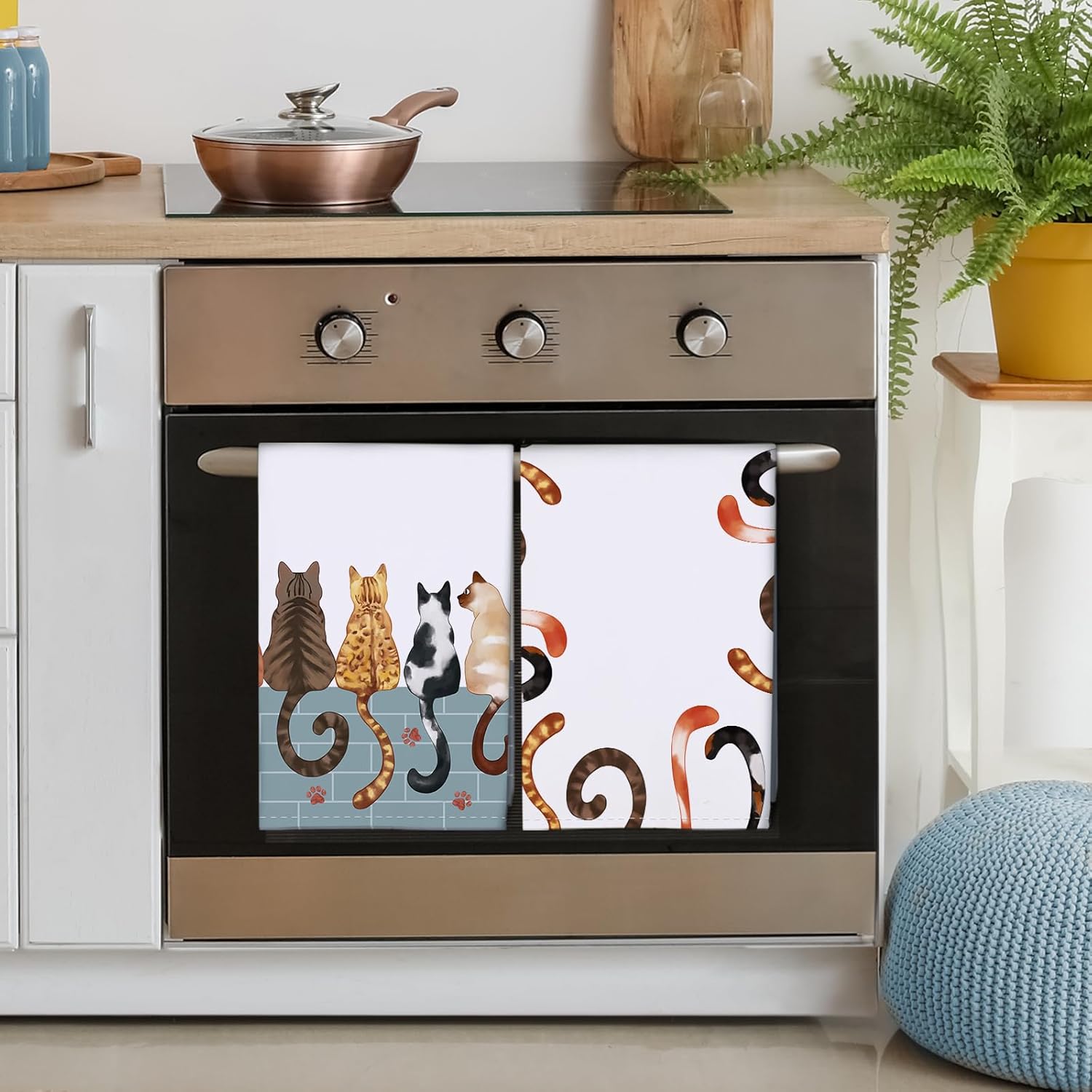 4Pcs, Cat Paw Print Tail Kitch - Home Cooking Is The Best 评论和价格